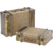 Set of Two Rattan suitcases 